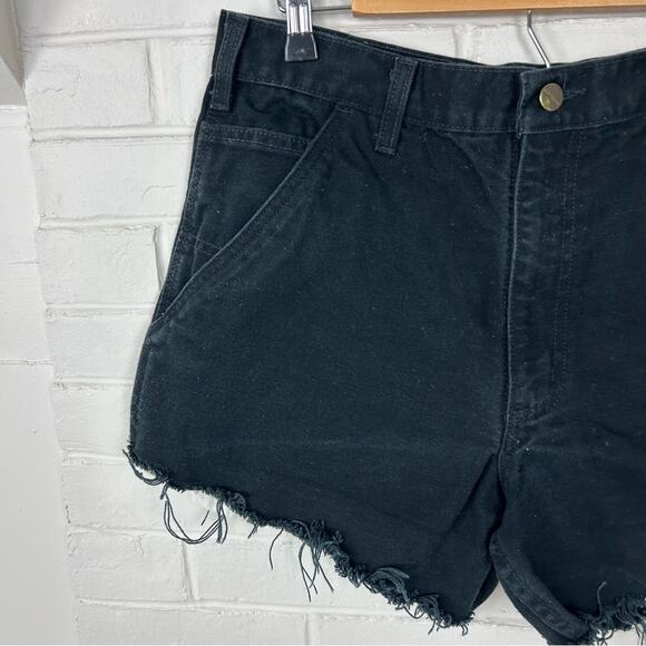 Carhartt Black Denim Handmade Cutoff Cargo Shorts - Picture 2 of 8